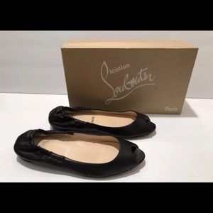 Christian Louboutin Napa peep toe flat